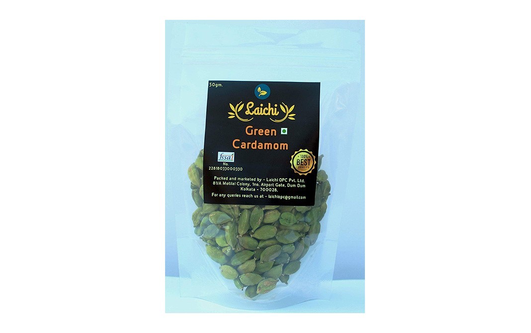 Laichi Green Cardamom    Pack  50 grams